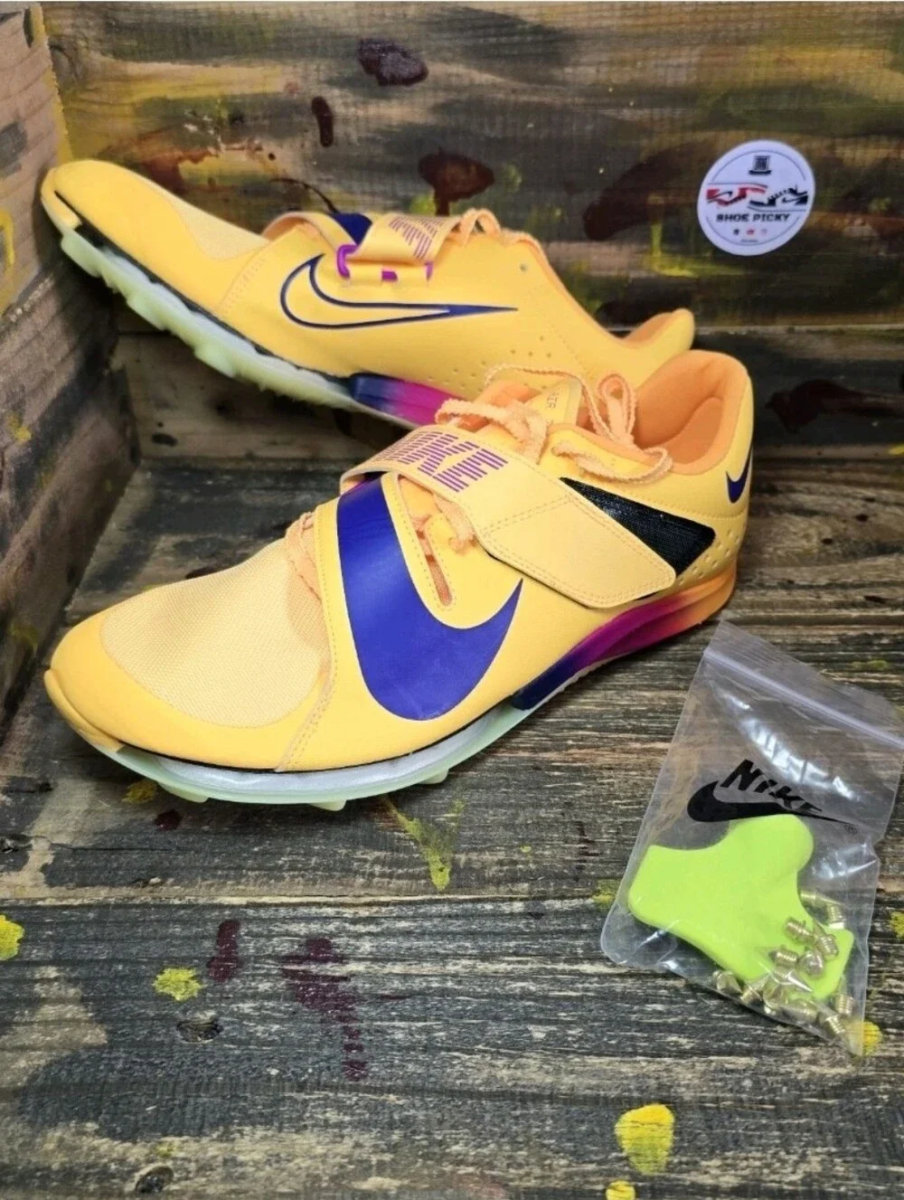 Nike Air Zoom Long Jump Elite Track Spikes Men 10.5 Citron Pulse FZ9326-800 New